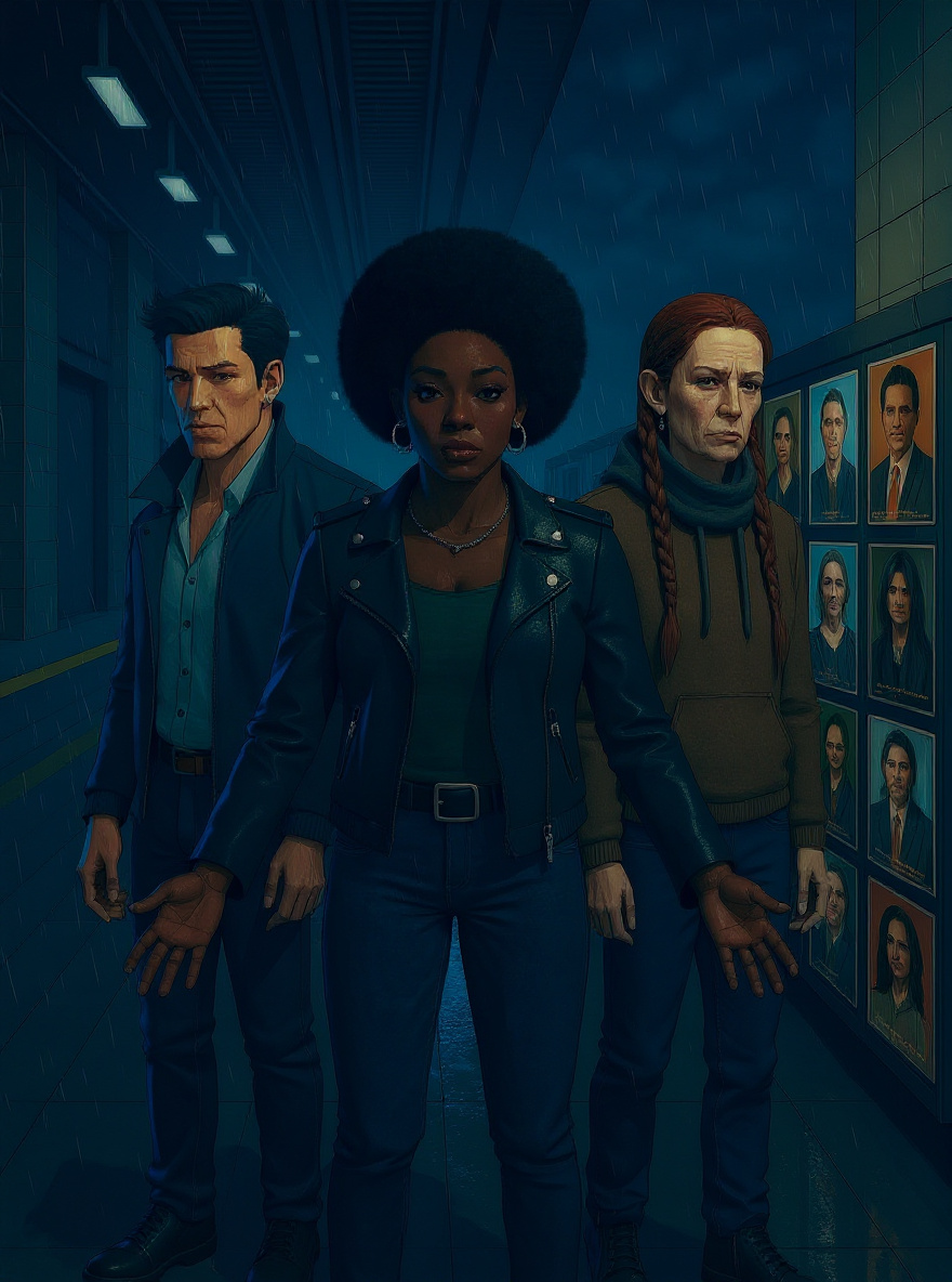The Enemy lunges, brochure arms outstretched; Manny and Brooklyn brace together as the subway platform’s very tiles crackle, lit with blue and gold city magic.