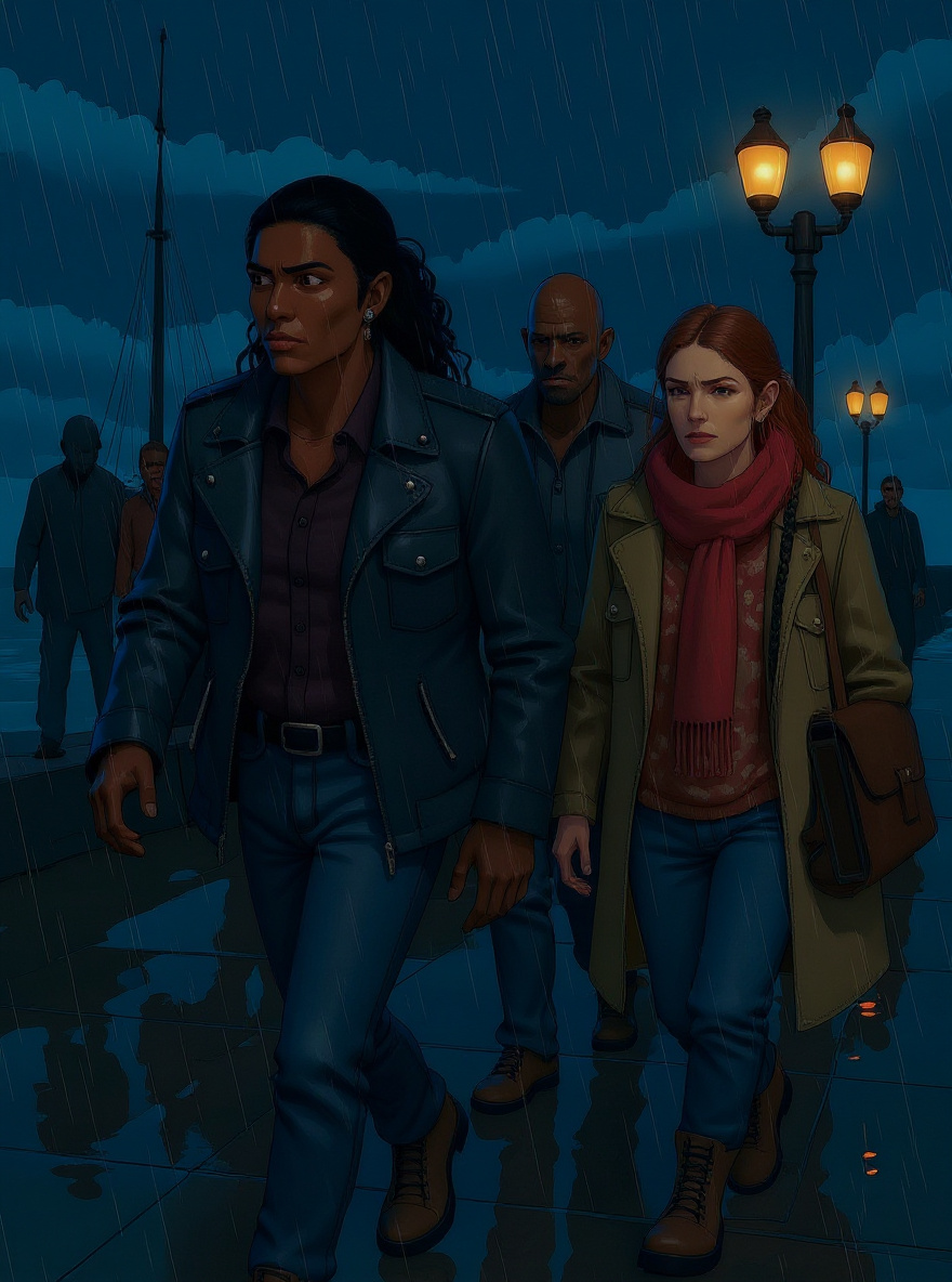 The false tourists multiply, faces blanker, the plaza overtaking the pier. Enemy pressure.