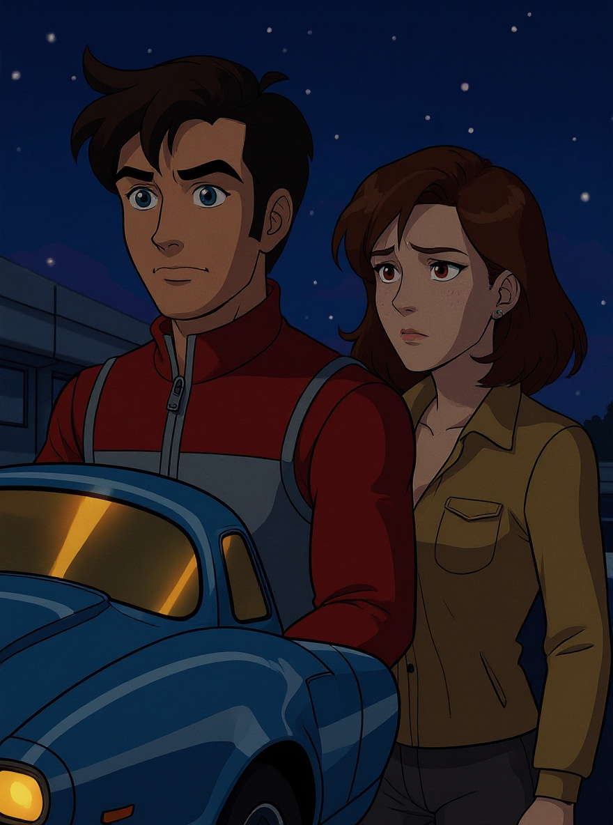 Matt Trakker approaches behind Gloria, concern in his face as he calls her.