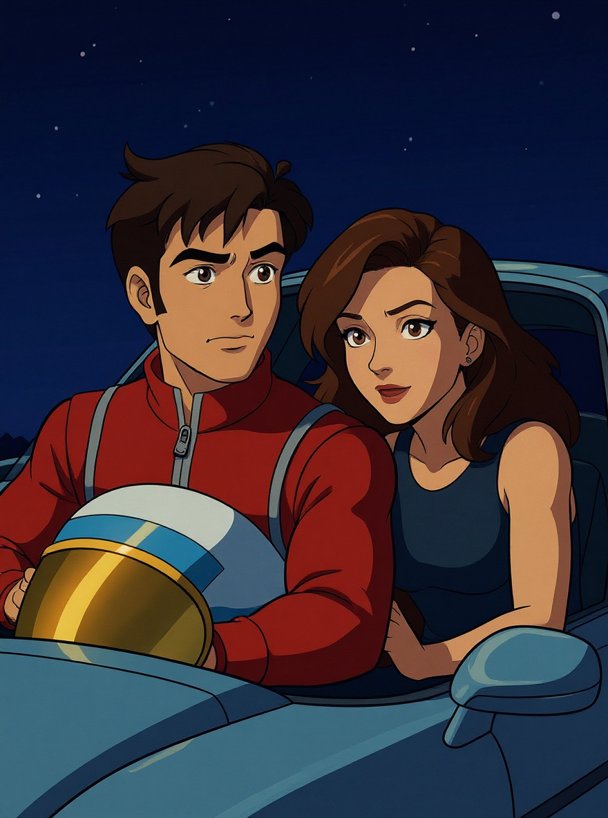 Matt stands over Gloria, tension in his frame; she looks up, vulnerable.