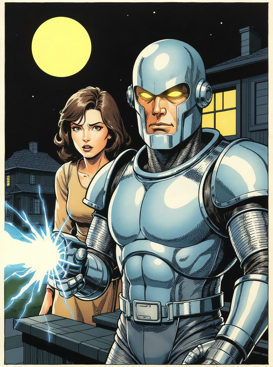 Rom aims the Neutralizer at the photo, weapon glowing with power.