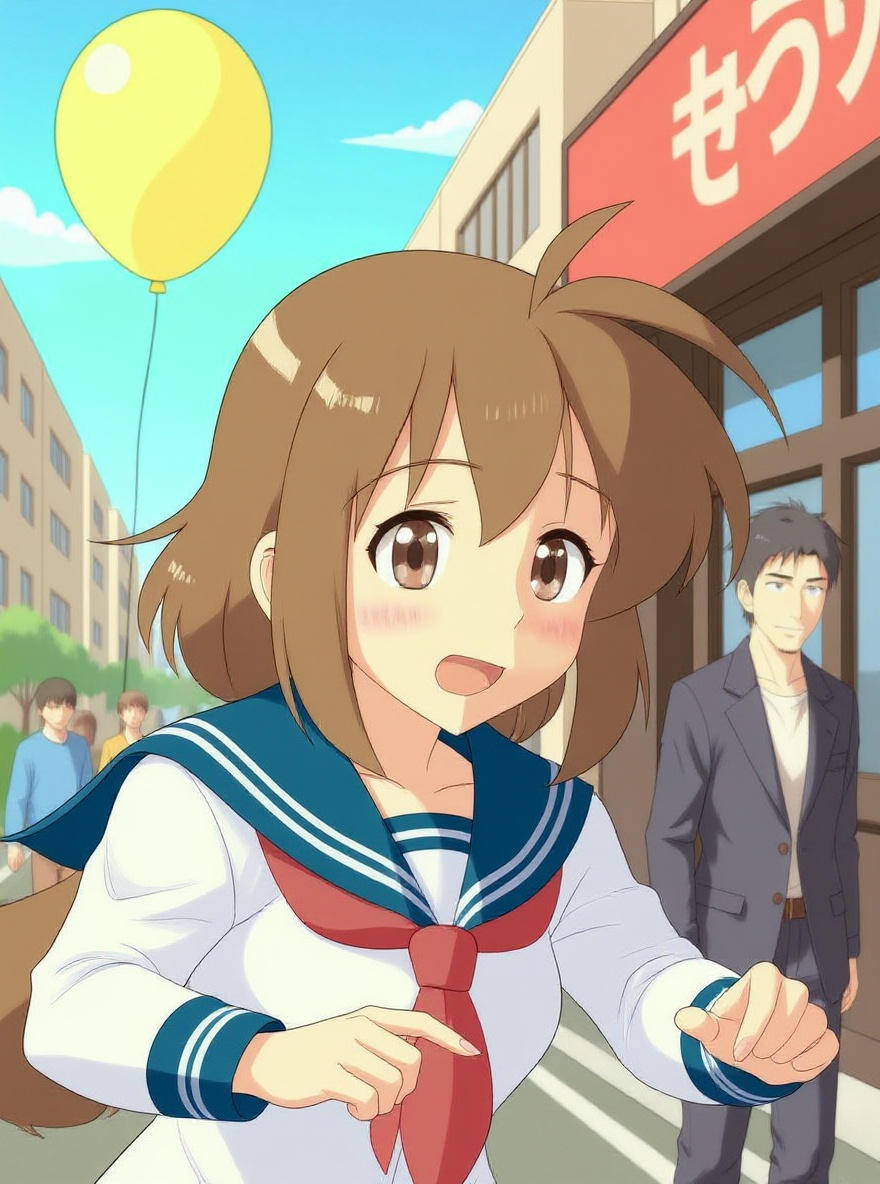 Close on Misaki's face: determined, hands pressed to the Layer controls, hopeful light in her eyes.