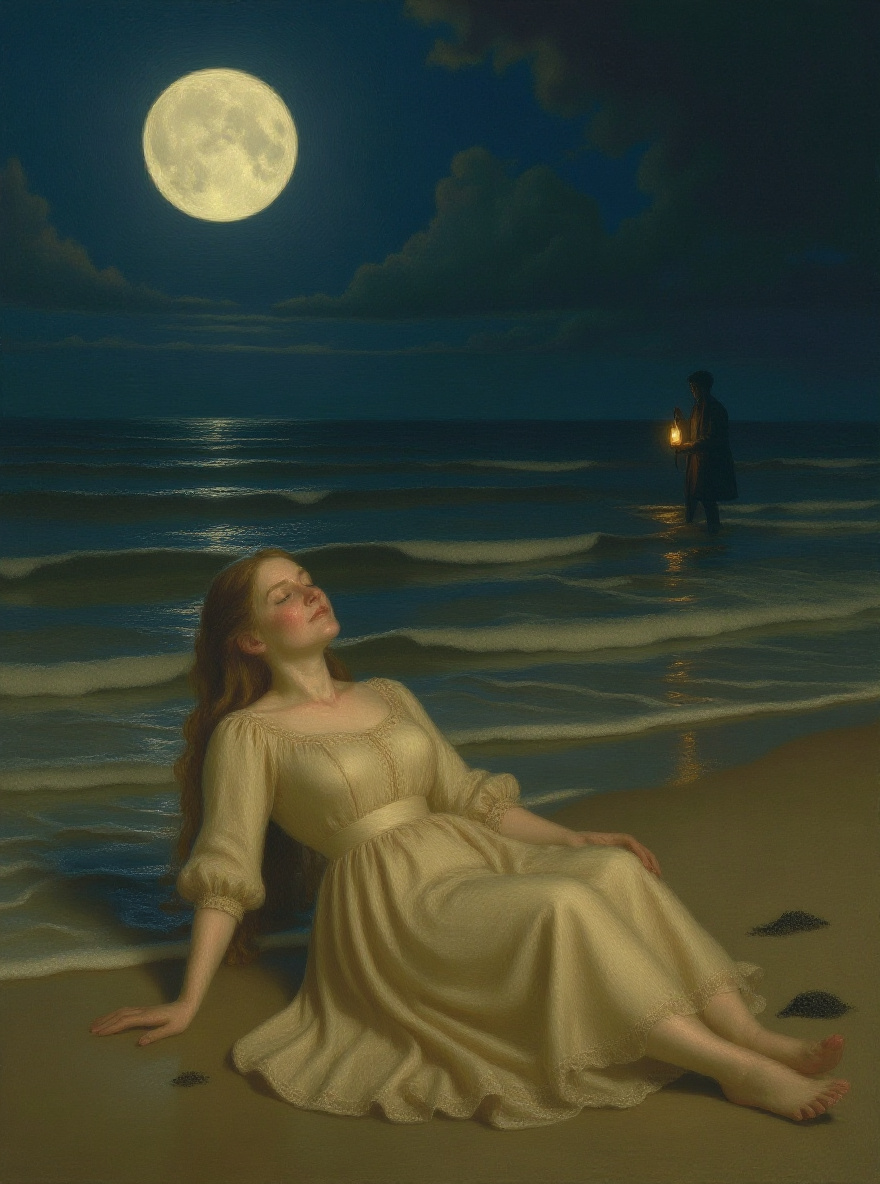 The sea grows vast and dark; Edna floats on her back, eyes closed, surrounded by endless water.